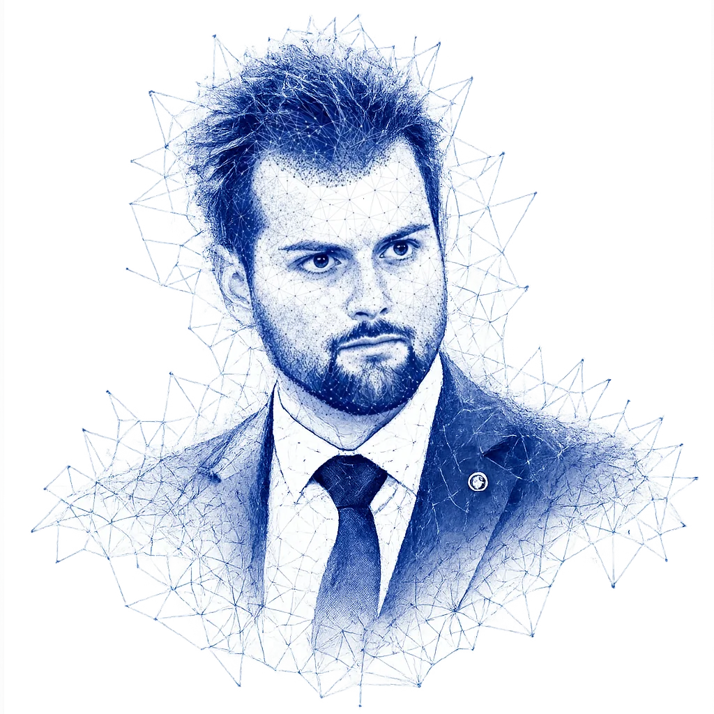 Stylised portrait of Dr Stefan Dascalu